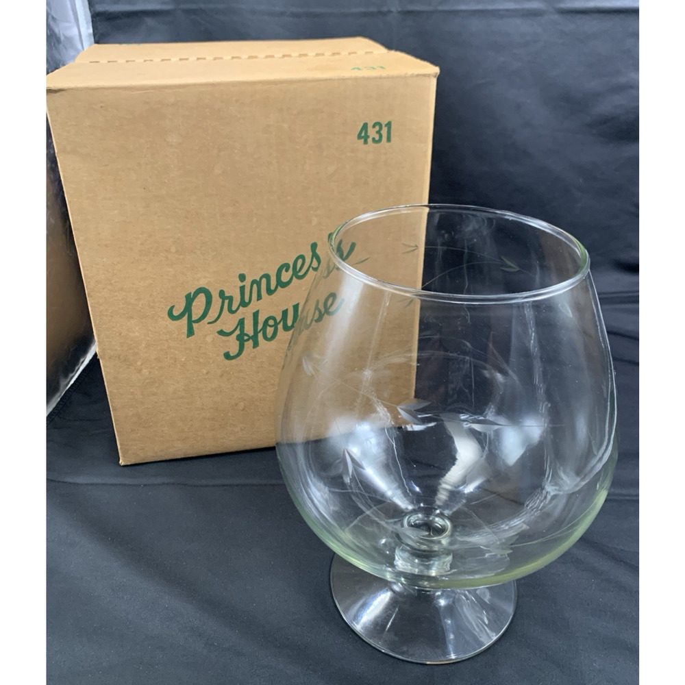 Princess House Crystal Brandy Snifter Glass Large 9" Vase Footed Bowl Vtg 431